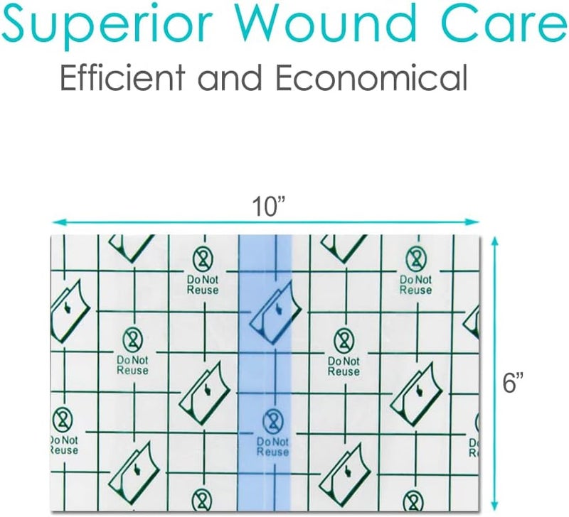 EaseToU 6"x10" Waterproof Dialysis Catheter Shower Cover Chest Port Shield Protector for Central Line G Feeding Tubes Transparent Wound Dressing, Pack of 50 - Image 2